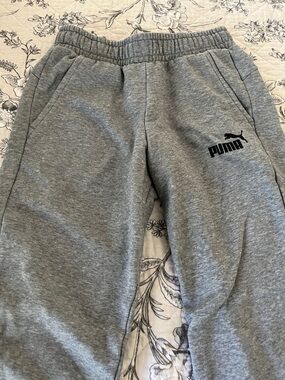 Puma Women’s Grey Jogger Sweatpants with Black Logo